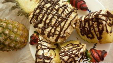 Рецепт ананаса запеченого с творогом