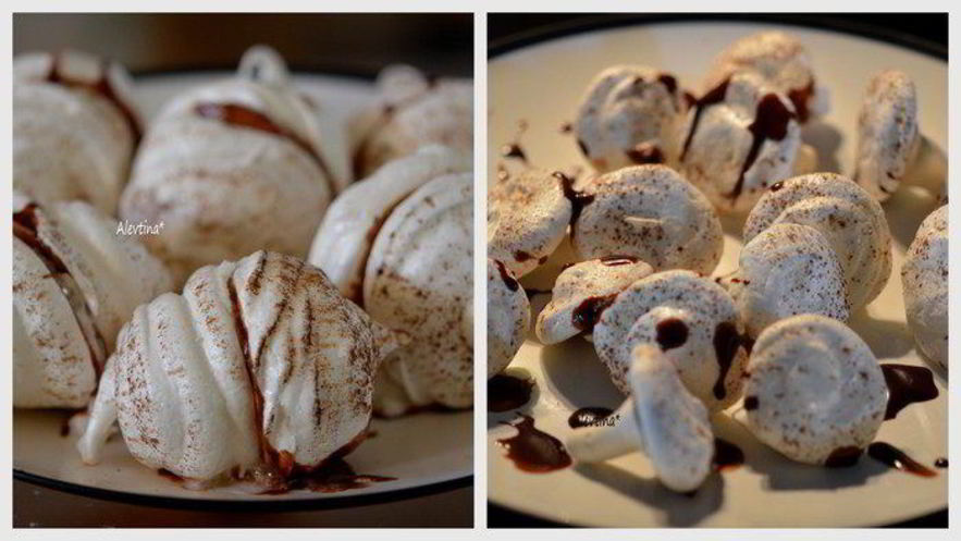 Рецепт украшений из безе с шоколадом