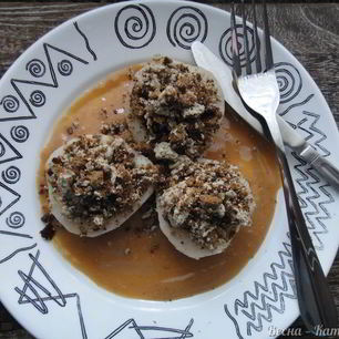 Рецепт Грушевых лодочек с пряником и халвой