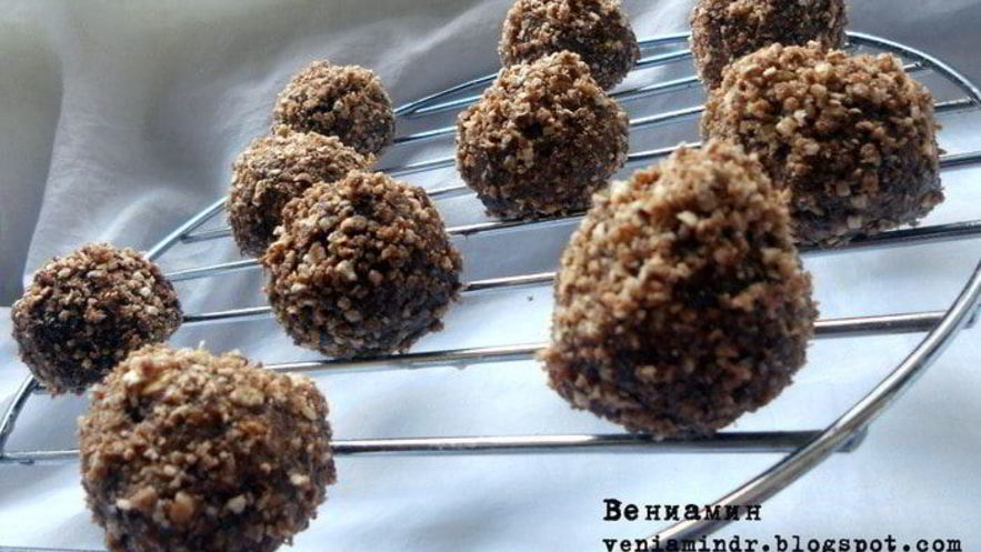 Рецепт шоколадных конфет с кешью и халвой