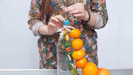 Рецепт елки из фруктов и конфет