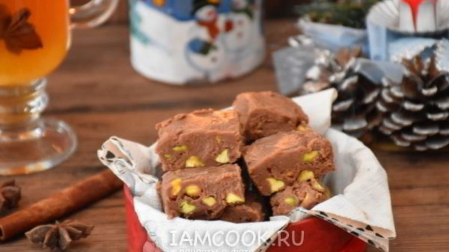 Рецепт мягких шоколадных конфет с фисташками