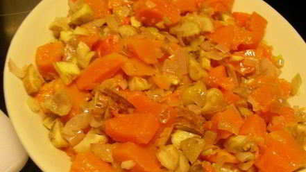 Рецепт крамбла из тыквы и каштанов