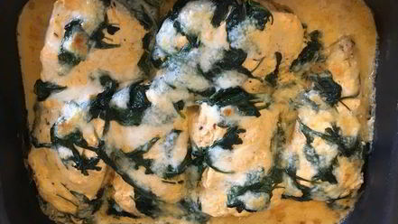 Рецепт грудки индейки со шпинатом и крем-чизом