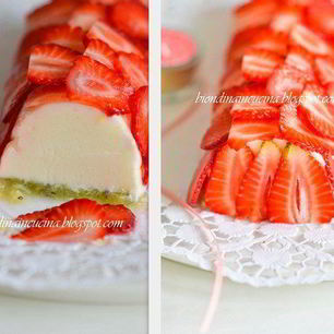 Рецепт Йогуртового террина с лимонным кремом, клубникой и киви