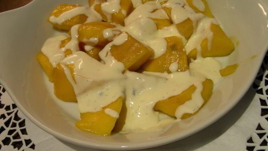 Рецепт манго в ванильном креме