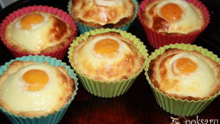 Рецепт песочных корзинок с кремом и абрикосом яишенки