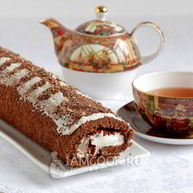 Рецепт Шоколадного рулета с кремом