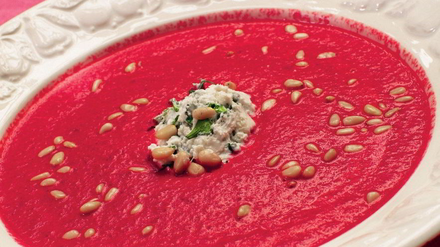 Рецепт свекольного крема с козьим сыром