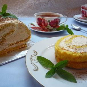 Рецепт Тыквенного рулета с карамельным кремом