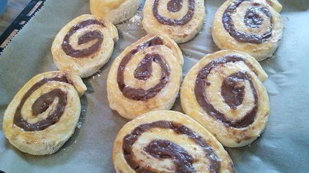 Рецепт улиток с шоколадным кремом-пудингом