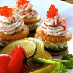 Рецепт Закуски с сырным кремом и красной икрой