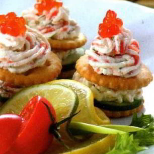 Рецепт Закуски с сырным кремом и красной икрой