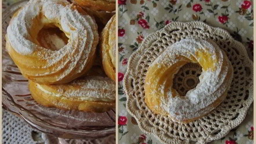 Рецепт заварных колец с творожным кремом