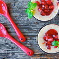 Рецепт Рисового пудинга с гранатовым мармеладом