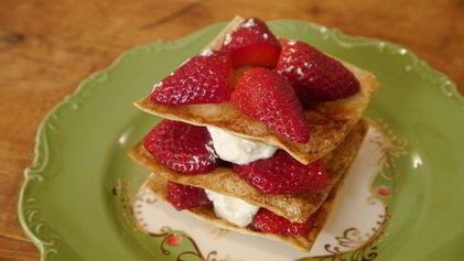 Рецепт Мильфея с клубникой