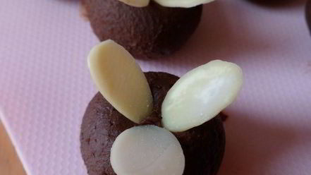 Рецепт мангова-черничного мороженого с конфетами рафаэлло с шоколадными шариками