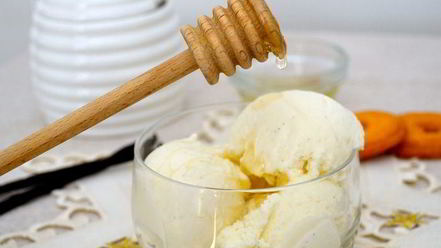 Рецепт ванильного мороженого со сливочным сыром и медом