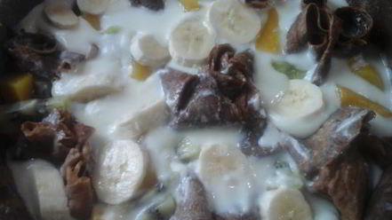 Рецепт блинного торта-мусса тропик