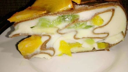 Рецепт блинного торта-мусса тропик