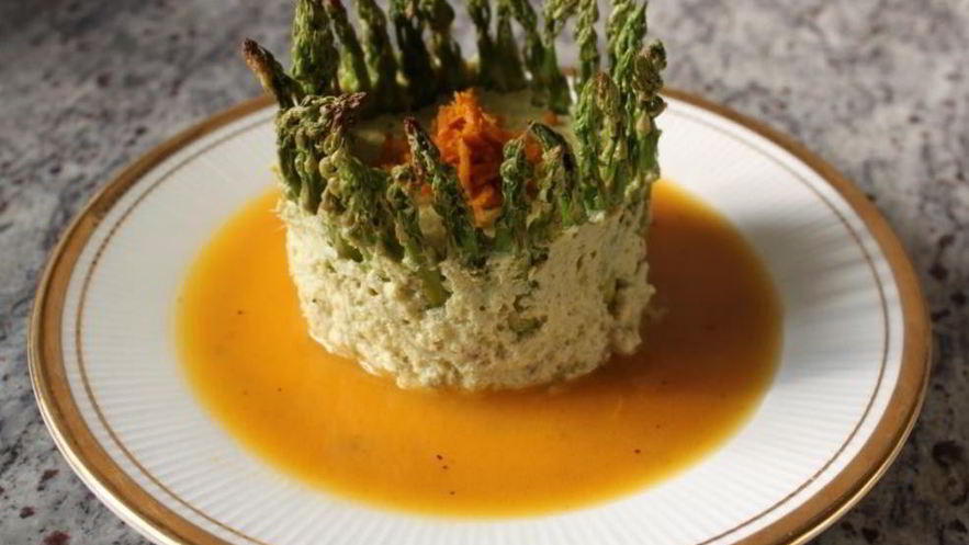 Рецепт мусса из курицы и спаржи с апельсиновым соусом