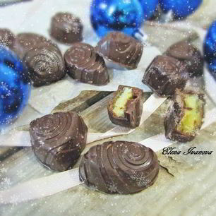 Рецепт Шоколадных конфет с персиковым муссом