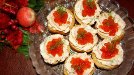 Рецепт закуски праздничной форелевый мусс с икрой