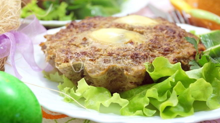 Рецепт мясного суфле с яйцом пасхальное