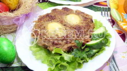 Рецепт мясного суфле с яйцом пасхальное