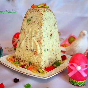 Рецепт Нежнейшей ванильной Пасхи с миндалем и цукатами