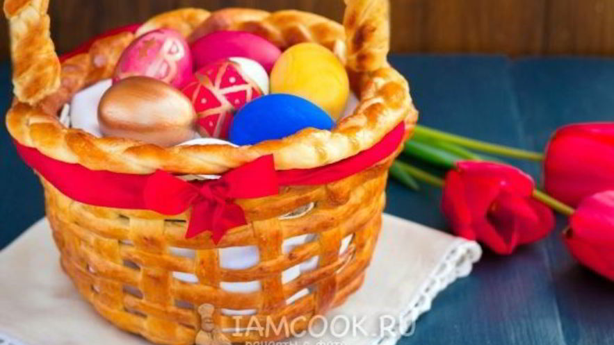 Рецепт пасхальной корзинки из теста