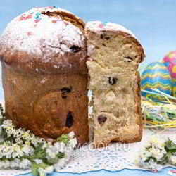 Рецепт Пасхального кулича с изюмом и орехами