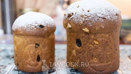 Рецепт пасхального кулича с изюмом и орехами