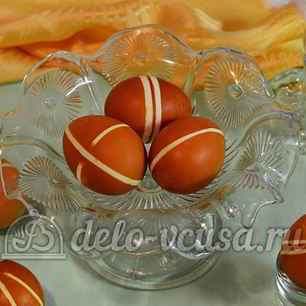 Рецепт Пасхальных яиц в полоску