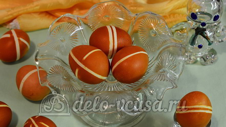 Рецепт пасхальных яиц в полоску