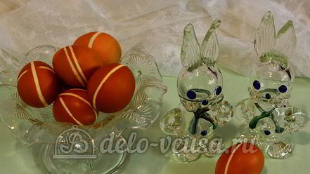 Рецепт пасхальных яиц в полоску