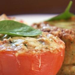 Рецепт Суфле из трески с медово-горчичным соусом и запеченными помидорами