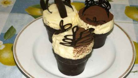 Рецепт суфле в шоколадных стаканчиках