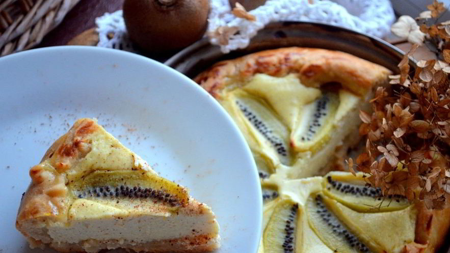 Рецепт творожного суфле с киви в тесте