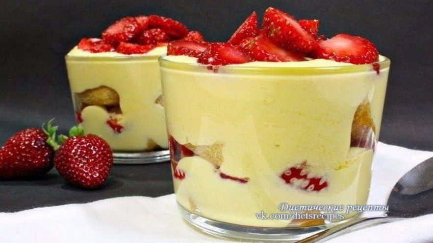 Рецепт диетического тирамису с клубникой