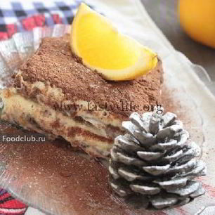 Рецепт Тирамису с апельсиновым джемом и горьким шоколадом