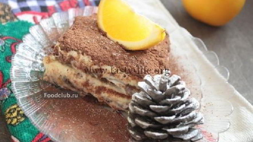 Рецепт тирамису с апельсиновым джемом и горьким шоколадом