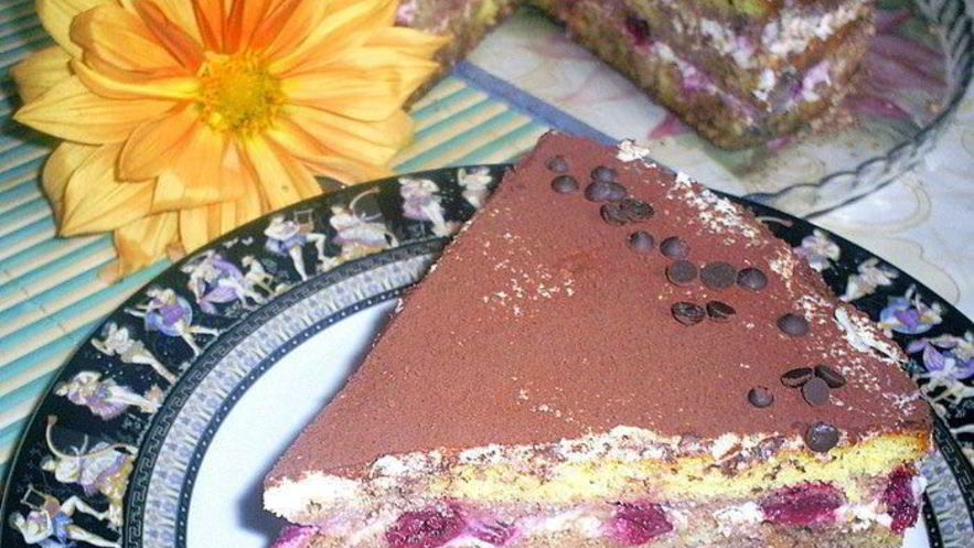 Рецепт творожного торта-десерта с пьяными вишнями в стиле тирамису