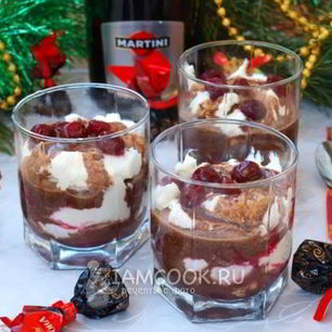 Рецепт Творожно-шоколадного десерт с вишней