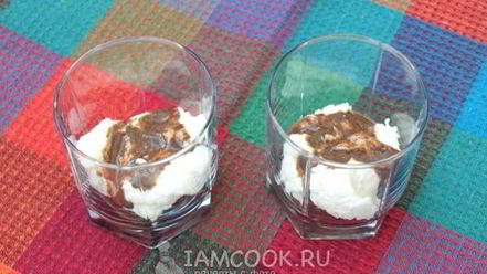 Рецепт творожно-шоколадного десерт с вишней