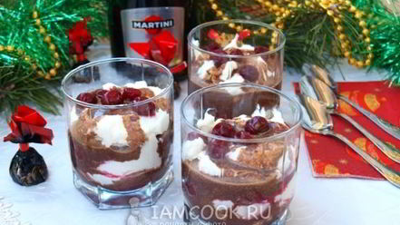 Рецепт творожно-шоколадного десерт с вишней
