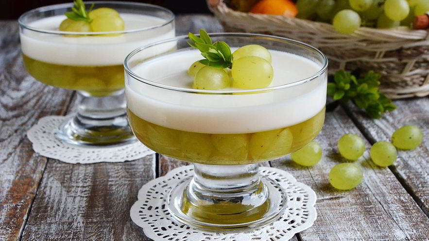 Рецепт виноградна-йогуртового желе