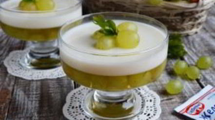 Рецепт виноградна-йогуртового желе