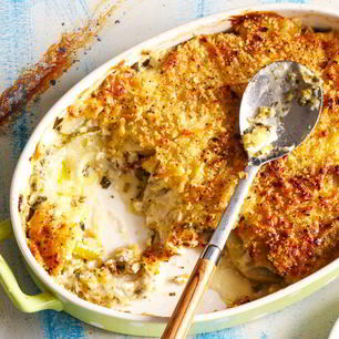 Рецепт Яблочно-лукового гратен с чеддером