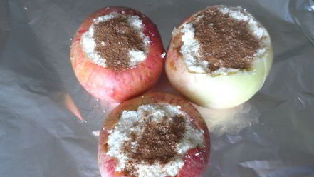 Рецепт запеченых яблок с творогом